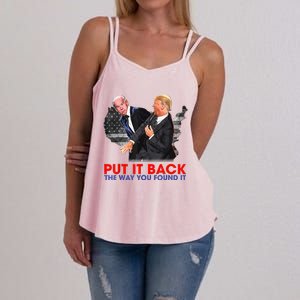 Put It Back The Way You Found It Funny Trump Slap Anti Biden Women's Strappy Tank