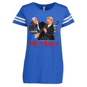 Put It Back The Way You Found It Funny Trump Slap Anti Biden Enza Ladies Jersey Football T-Shirt