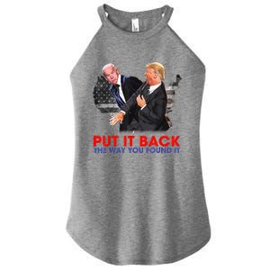 Put It Back The Way You Found It Funny Trump Slap Anti Biden Women's Perfect Tri Rocker Tank