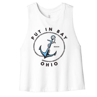 Put In Bay Ohio Women's Racerback Cropped Tank