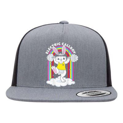 Pump It Bunny Flat Bill Trucker Hat