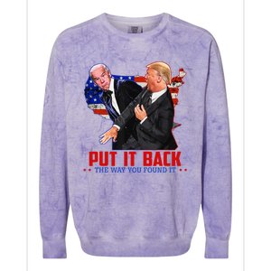 Put It Back The Way You Found It Funny Trump Slap Anti Biden Colorblast Crewneck Sweatshirt