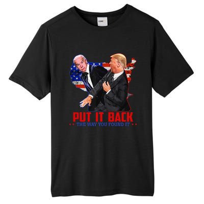 Put It Back The Way You Found It Funny Trump Slap Anti Biden Tall Fusion ChromaSoft Performance T-Shirt