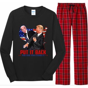 Put It Back The Way You Found It Funny Trump Slap Anti Biden Long Sleeve Pajama Set