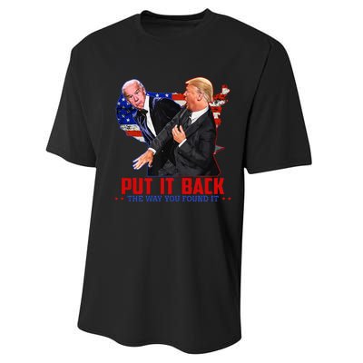 Put It Back The Way You Found It Funny Trump Slap Anti Biden Performance Sprint T-Shirt