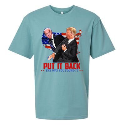 Put It Back The Way You Found It Funny Trump Slap Anti Biden Sueded Cloud Jersey T-Shirt