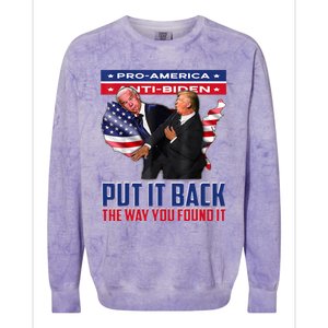 Put It Back The Way You Found It Funny Trump Slap Anti Biden Colorblast Crewneck Sweatshirt