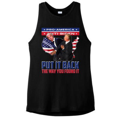 Put It Back The Way You Found It Funny Trump Slap Anti Biden Ladies PosiCharge Tri-Blend Wicking Tank