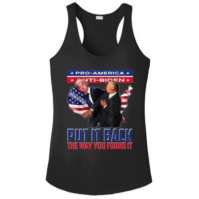 Put It Back The Way You Found It Funny Trump Slap Anti Biden Ladies PosiCharge Competitor Racerback Tank