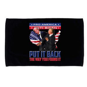 Put It Back The Way You Found It Funny Trump Slap Anti Biden Microfiber Hand Towel