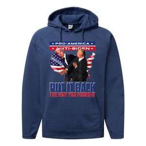 Put It Back The Way You Found It Funny Trump Slap Anti Biden Performance Fleece Hoodie