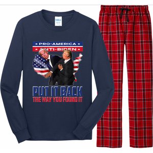 Put It Back The Way You Found It Funny Trump Slap Anti Biden Long Sleeve Pajama Set