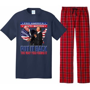 Put It Back The Way You Found It Funny Trump Slap Anti Biden Pajama Set