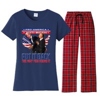 Put It Back The Way You Found It Funny Trump Slap Anti Biden Women's Flannel Pajama Set