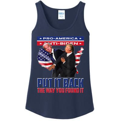 Put It Back The Way You Found It Funny Trump Slap Anti Biden Ladies Essential Tank