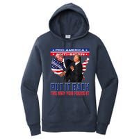 Put It Back The Way You Found It Funny Trump Slap Anti Biden Women's Pullover Hoodie