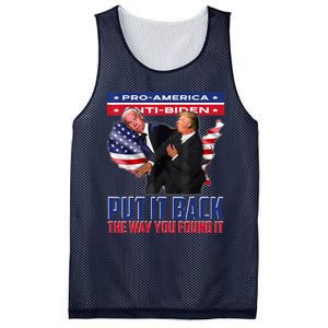 Put It Back The Way You Found It Funny Trump Slap Anti Biden Mesh Reversible Basketball Jersey Tank