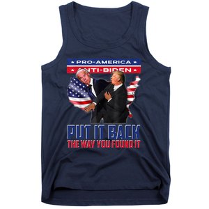 Put It Back The Way You Found It Funny Trump Slap Anti Biden Tank Top