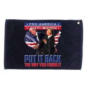 Put It Back The Way You Found It Funny Trump Slap Anti Biden Grommeted Golf Towel