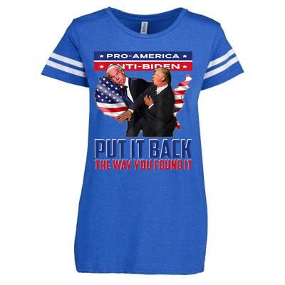 Put It Back The Way You Found It Funny Trump Slap Anti Biden Enza Ladies Jersey Football T-Shirt