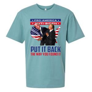 Put It Back The Way You Found It Funny Trump Slap Anti Biden Sueded Cloud Jersey T-Shirt