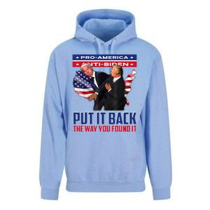 Put It Back The Way You Found It Funny Trump Slap Anti Biden Unisex Surf Hoodie