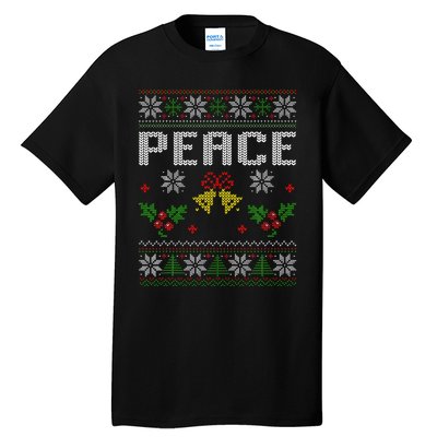 Peace I Come In Peace Couple Matching Ugly Christmas Sweater Tall T-Shirt