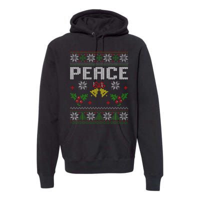 Peace I Come In Peace Couple Matching Ugly Christmas Sweater Premium Hoodie