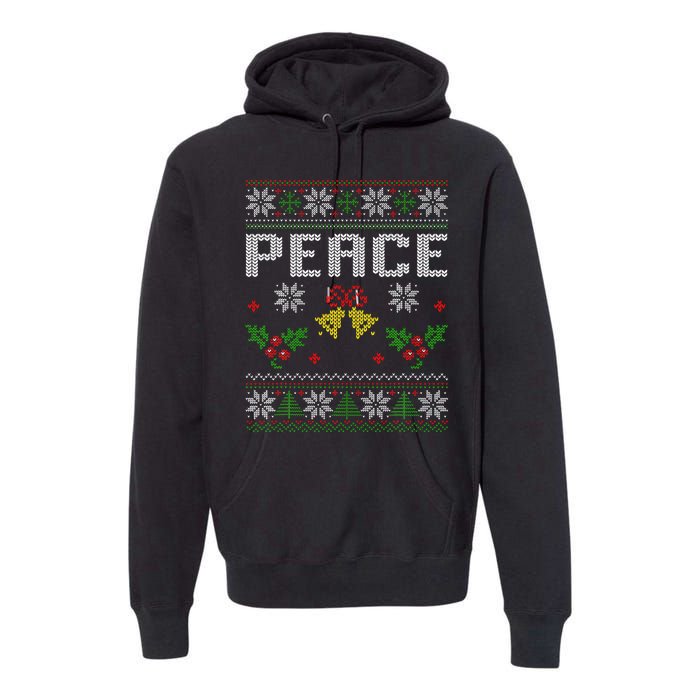 Peace I Come In Peace Couple Matching Ugly Christmas Sweater Premium Hoodie