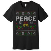 Peace I Come In Peace Couple Matching Ugly Christmas Sweater Premium T-Shirt