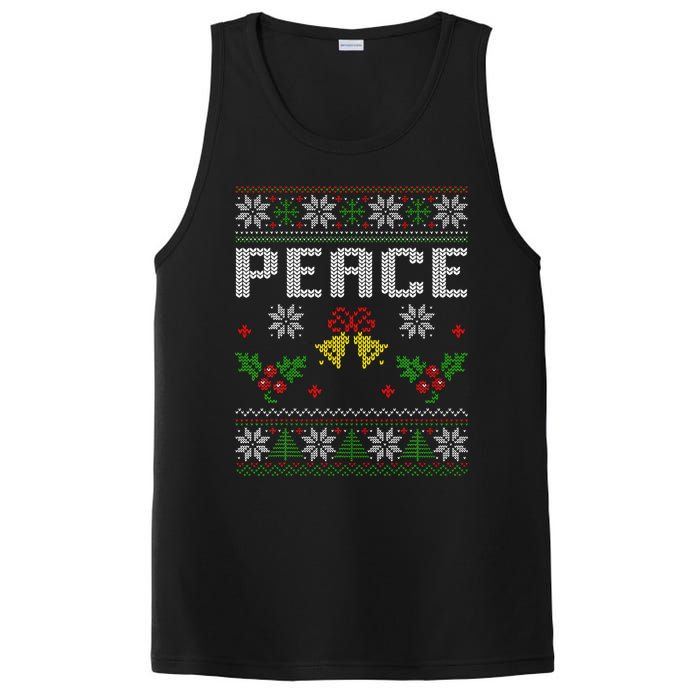 Peace I Come In Peace Couple Matching Ugly Christmas Sweater PosiCharge Competitor Tank