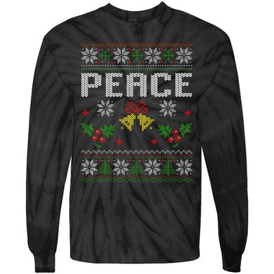 Peace I Come In Peace Couple Matching Ugly Christmas Sweater Tie-Dye Long Sleeve Shirt