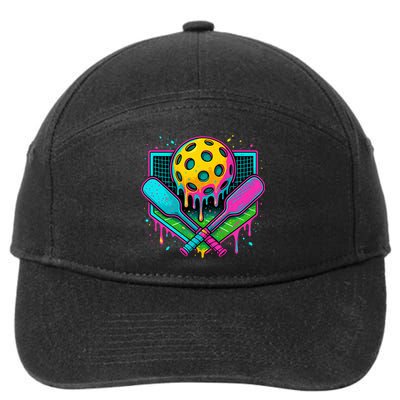 Pickleball Ice Cream Drip 7-Panel Snapback Hat