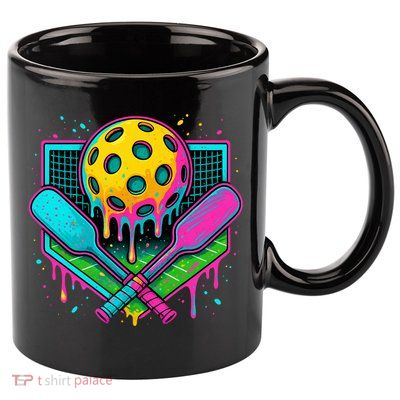 Pickleball Ice Cream Drip 11oz C Handle Ceramic Mug
