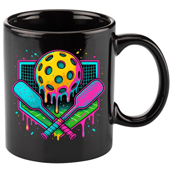 Pickleball Ice Cream Drip 11oz C Handle Ceramic Mug
