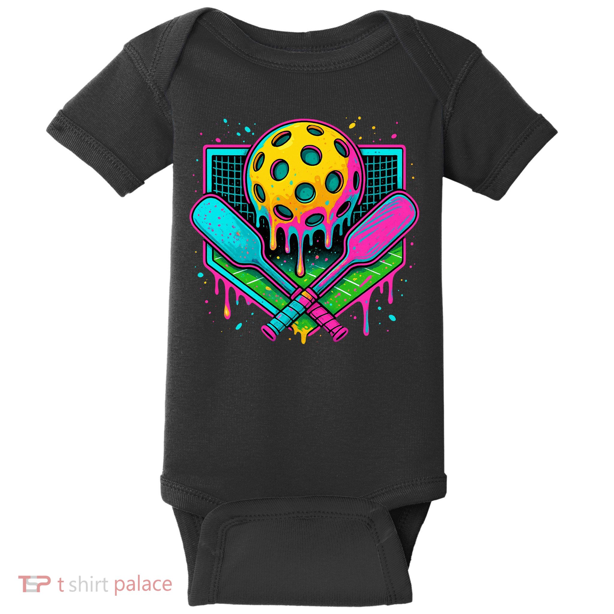 Pickleball Ice Cream Drip Baby Bodysuit