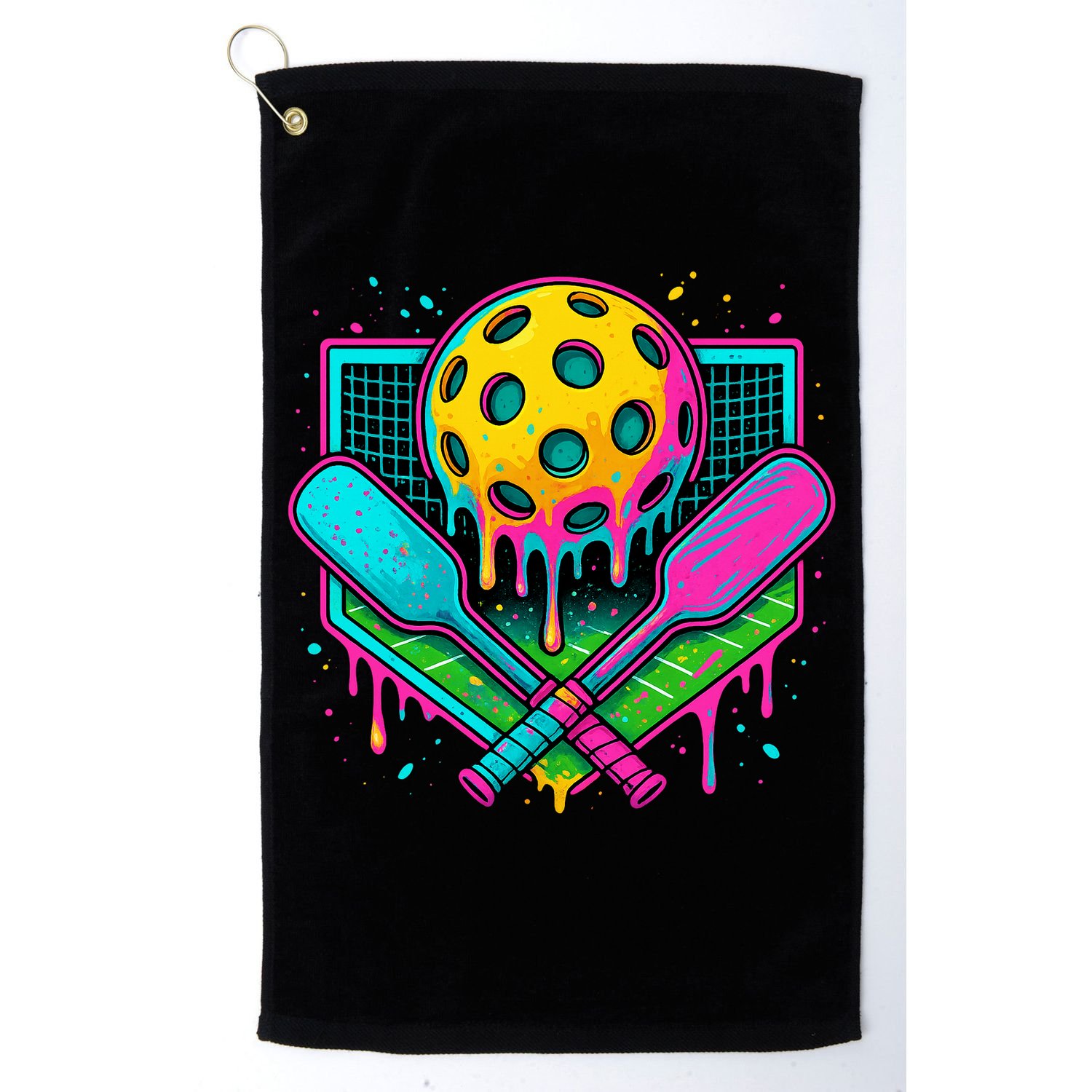Pickleball Ice Cream Drip Golf Towel