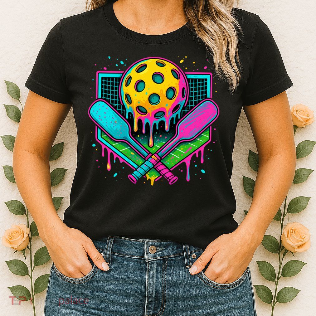 Pickleball Ice Cream Drip Womens T-Shirt