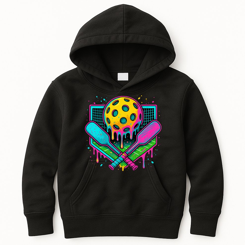 Pickleball Ice Cream Drip Kids Hoodie