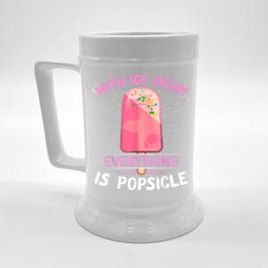 Popsicle Ice Cream Pun For An Ice Cream Lover Beer Stein