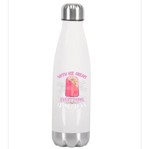 Popsicle Ice Cream Pun For An Ice Cream Lover Stainless Steel Insulated Water Bottle