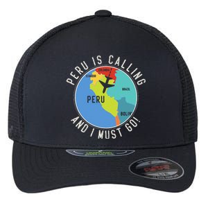 Peru Is Calling And I Must Go Peru Map Flexfit Unipanel Trucker Cap