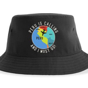 Peru Is Calling And I Must Go Peru Map Sustainable Bucket Hat