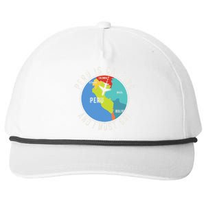 Peru Is Calling And I Must Go Peru Map Snapback Five-Panel Rope Hat