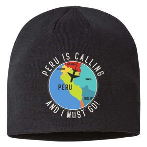 Peru Is Calling And I Must Go Peru Map Sustainable Beanie