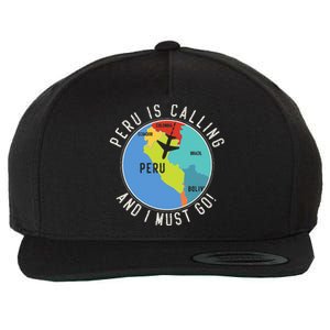 Peru Is Calling And I Must Go Peru Map Wool Snapback Cap