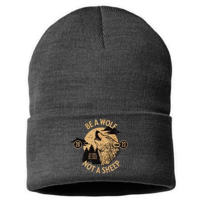 Politically Incorrect Conservative Republican Wolf Sustainable Knit Beanie