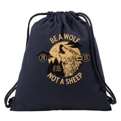 Politically Incorrect Conservative Republican Wolf Drawstring Bag