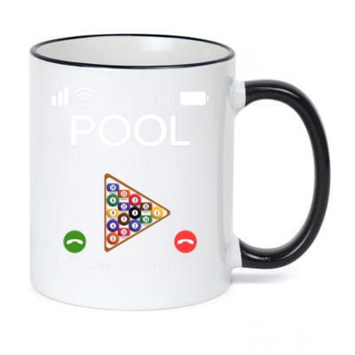 Pool Is Calling And I Must Go Billiards Lover Player Gift Father's Day 11oz Black Color Changing Mug