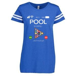 Pool Is Calling And I Must Go Billiards Lover Player Gift Father's Day Enza Ladies Jersey Football T-Shirt